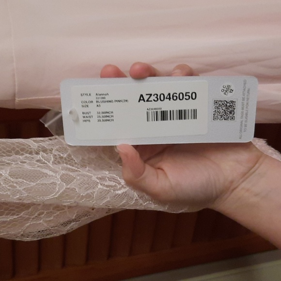 New Azazie Alannah Blushing Pink Dress - Picture 2 of 3